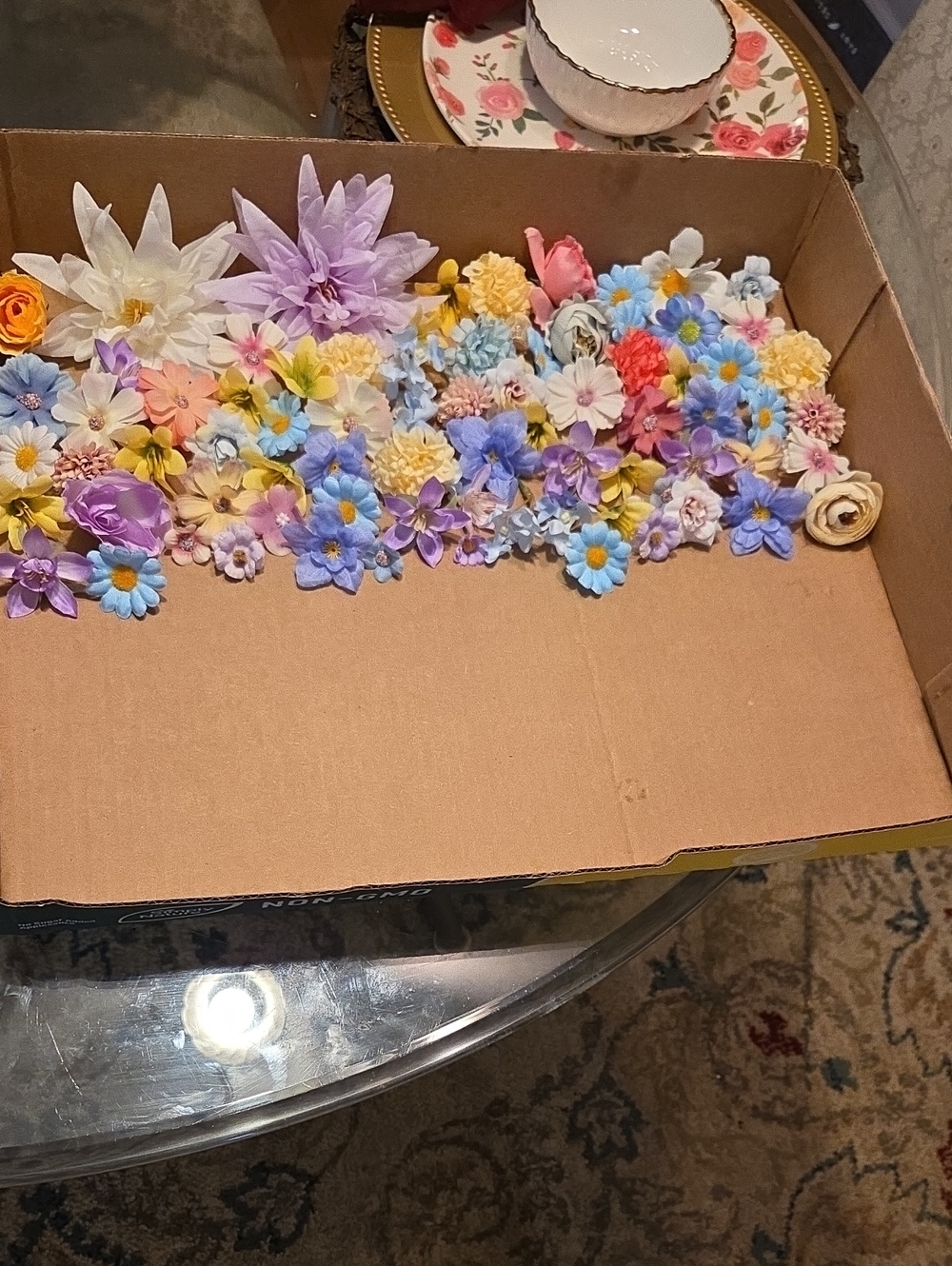 Assorted Pastel Craft Flowers - Mixed Floral Embellishments